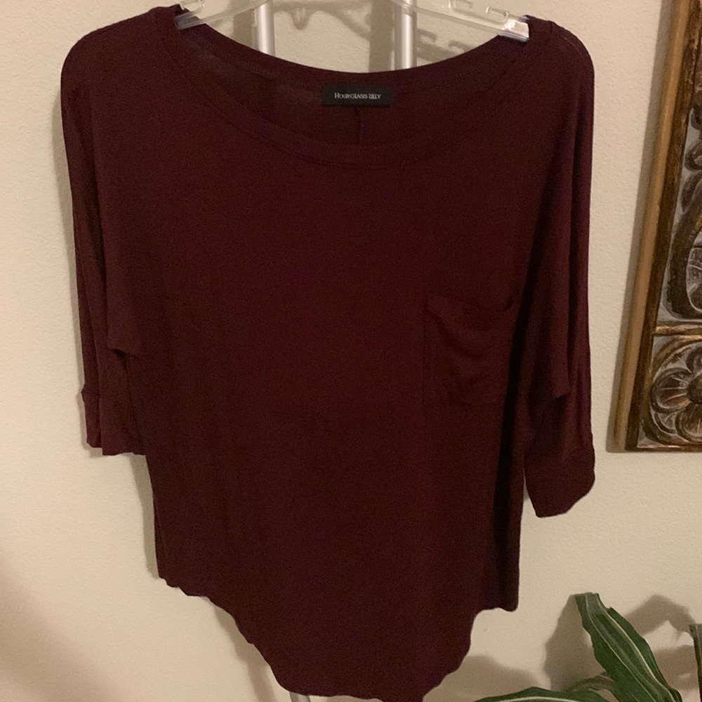 Hour Glass Lilly Burgundy blouse